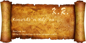 Kosztán Róza névjegykártya
